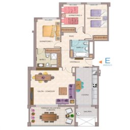 Layout of the apartment on the top floor